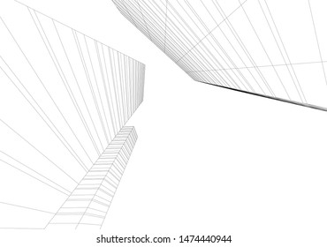 architecture building 3d vector illustration
