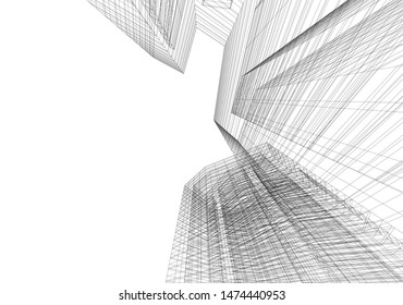 architecture building 3d vector illustration