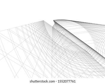architecture building 3d vector illustration