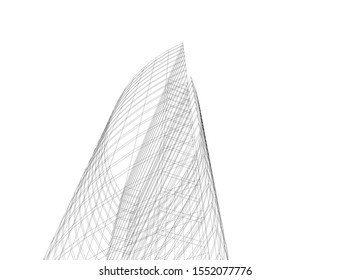 architecture building 3d vector illustration