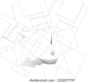 architecture building 3d vector illustration