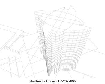 architecture building 3d vector illustration