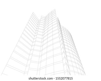 architecture building 3d vector illustration