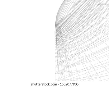 architecture building 3d vector illustration