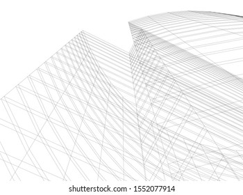 architecture building 3d vector illustration