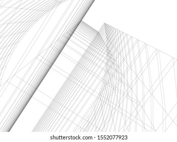 architecture building 3d vector illustration