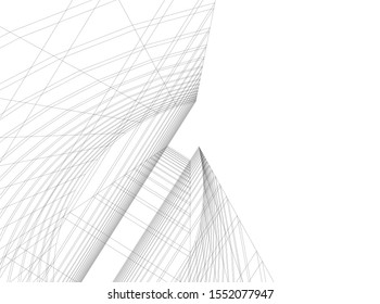 architecture building 3d vector illustration