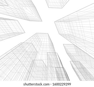 architecture building 3d vector illustration