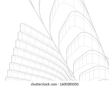 architecture building 3d vector illustration