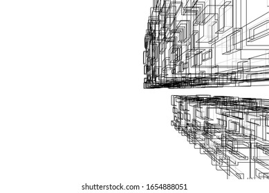 architecture building 3d vector illustration 