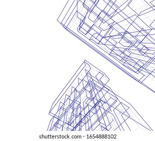 architecture building 3d vector illustration 