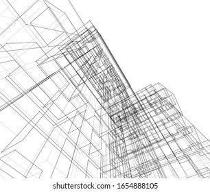 architecture building 3d vector illustration 