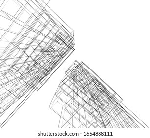 3D-Vektorillustration-Architektur 