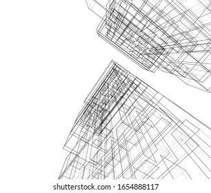 arquitectura construir ilustración vectorial 3d 