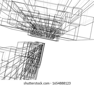 3D-Vektorillustration-Architektur 