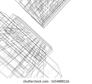 architecture building 3d vector illustration 