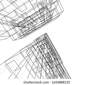 arquitectura construir ilustración vectorial 3d 
