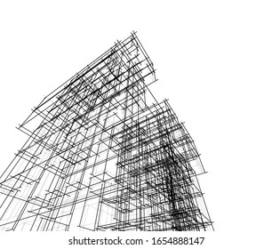 architecture building 3d vector illustration 