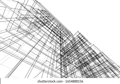 architecture building 3d vector illustration 