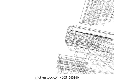 arquitectura construir ilustración vectorial 3d 