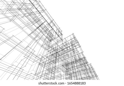 arquitectura construir ilustración vectorial 3d 