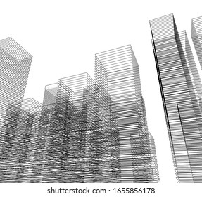 arquitectura construir ilustración vectorial 3d 