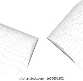 architecture building 3d vector illustration 