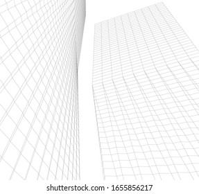 architecture building 3d vector illustration 