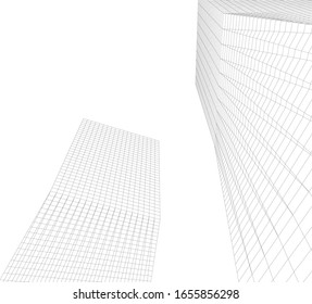 architecture building 3d vector illustration 