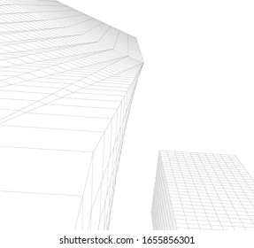 architecture building 3d vector illustration 