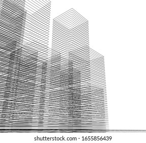 architecture building 3d vector illustration 