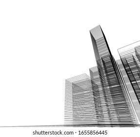architecture building 3d vector illustration 