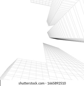 architecture building 3d vector illustration