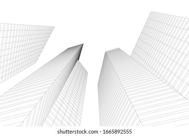 architecture building 3d vector illustration