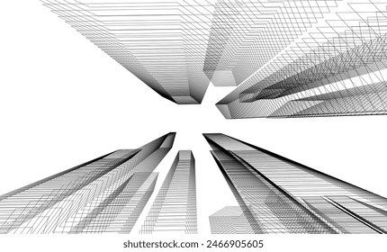 architecture building 3d  vector illustration