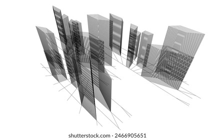 Architekturbau 3D-Vektorillustration