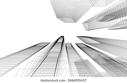 arquitectura edificio Ilustración vectorial 3d