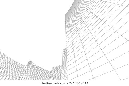 architecture building abstract vector illustration