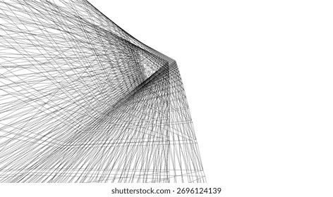 Ilustración vectorial abstracta del edificio de la arquitectura