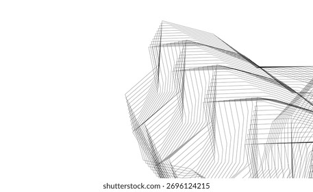 Ilustración vectorial abstracta del edificio de la arquitectura