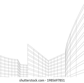 ilustración 3d de la construcción de arquitectura