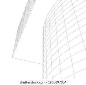 architecture building background 3d illustration
