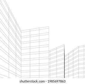 ilustración 3d de la construcción de arquitectura