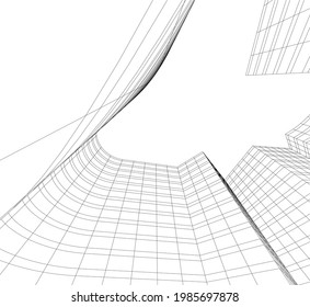 architecture building background 3d illustration