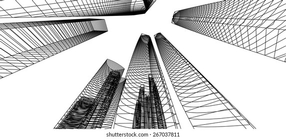 Architecture building. City background