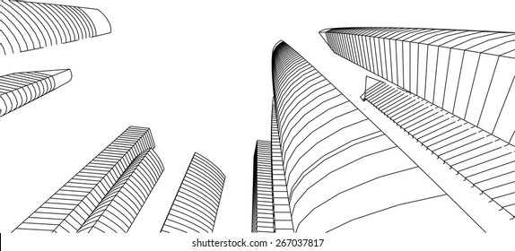 Architecture building. City background