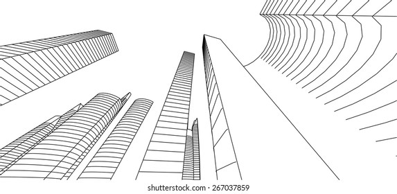Architecture building. City background