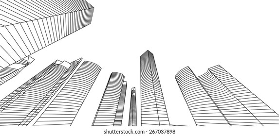 Architecture building. City background