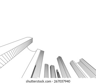 Architecture building. City background