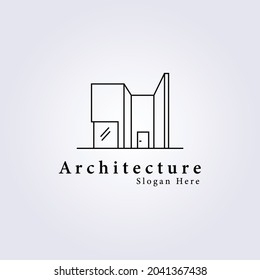 Architecture building civil engineering logo vector illustration design construction contractor line art design logo